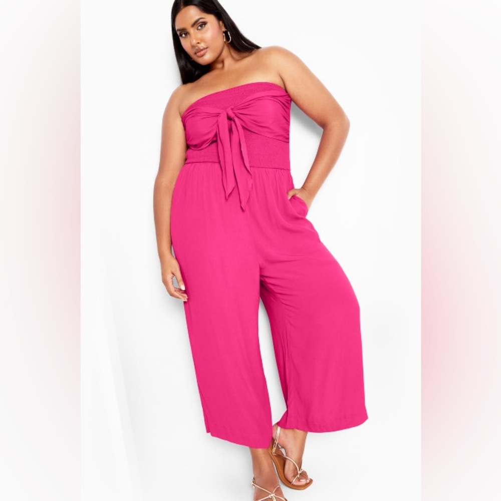 City chic Jez jumpsuit flamingo pink 18w new in package